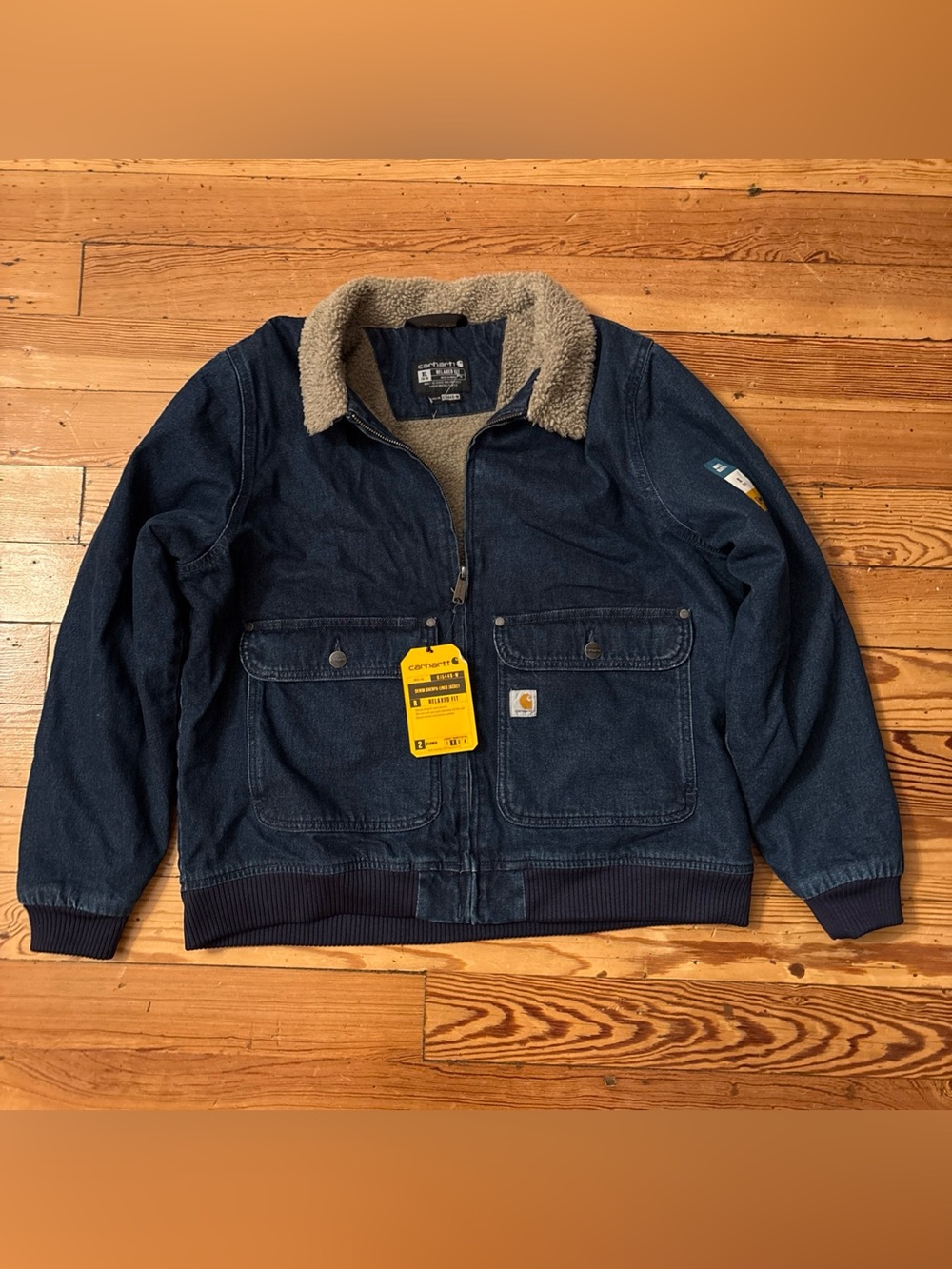 Carhartt Chore Coat Relax Fit Sherpa Lined Denim Jacket Womens Xlarge Barn NWT